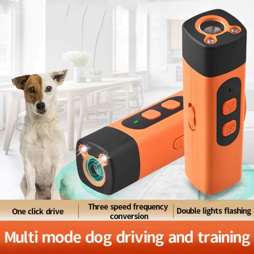 Professional Ultrasonic Dog Repeller with Remote Control & LED Flashlight - Anti-Barking Training Device