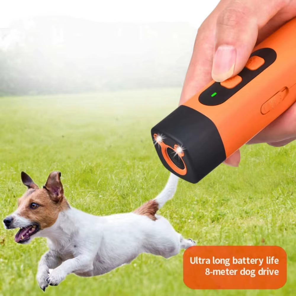 Professional Ultrasonic Dog Repeller with Remote Control & LED Flashlight - Anti-Barking Training Device